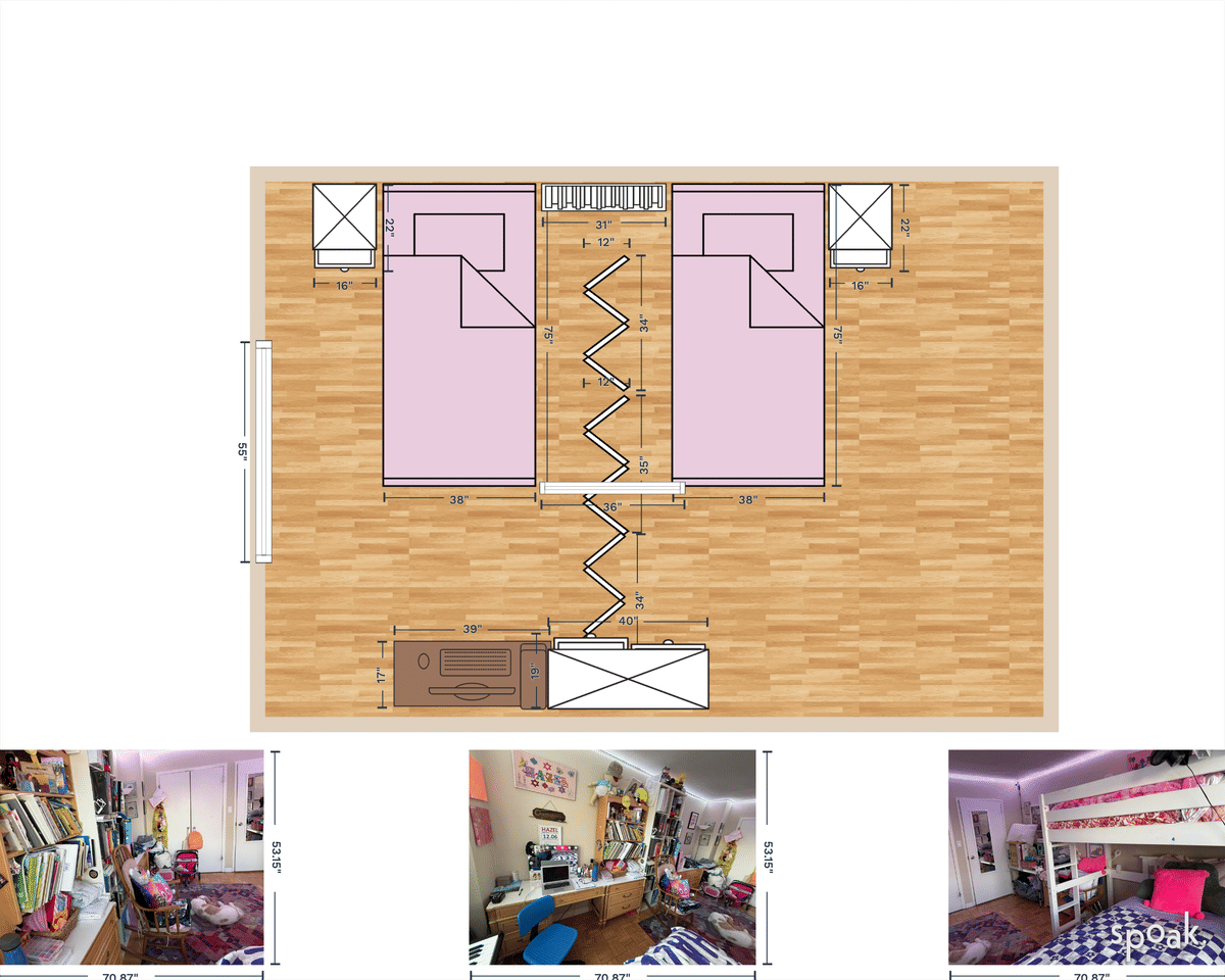 Primary Bedroom Floor Plan designed by Sarah Mindlin