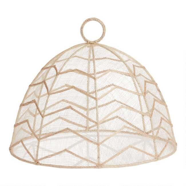 Round Natural Chevron Mesh Food Dome added by Sandy Schargel Interiors