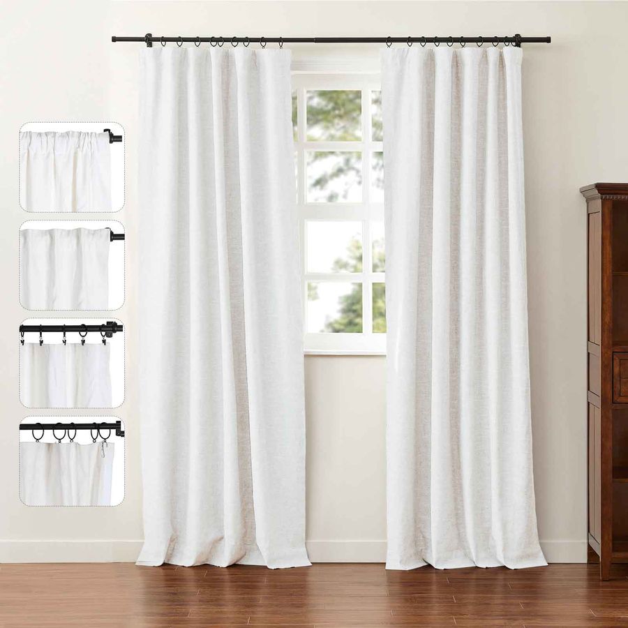 Jawara Luxury Custom Linen Cotton Blend Curtain Soft Top added by Hur Home