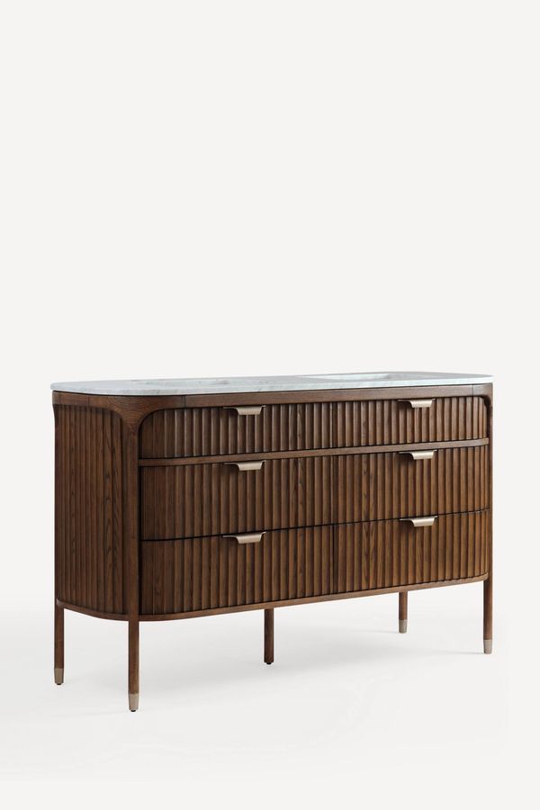 Isla Marble-Top Fluted Double Bathroom Vanity added by Catherine McDonough