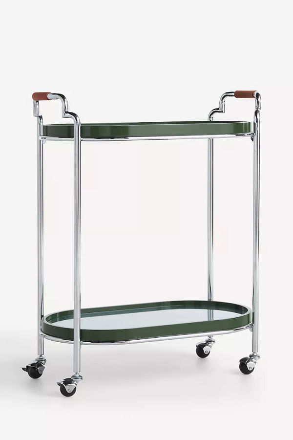 Lennon Lacquer Oval Bar Cart added by Bethesda Home Stylist