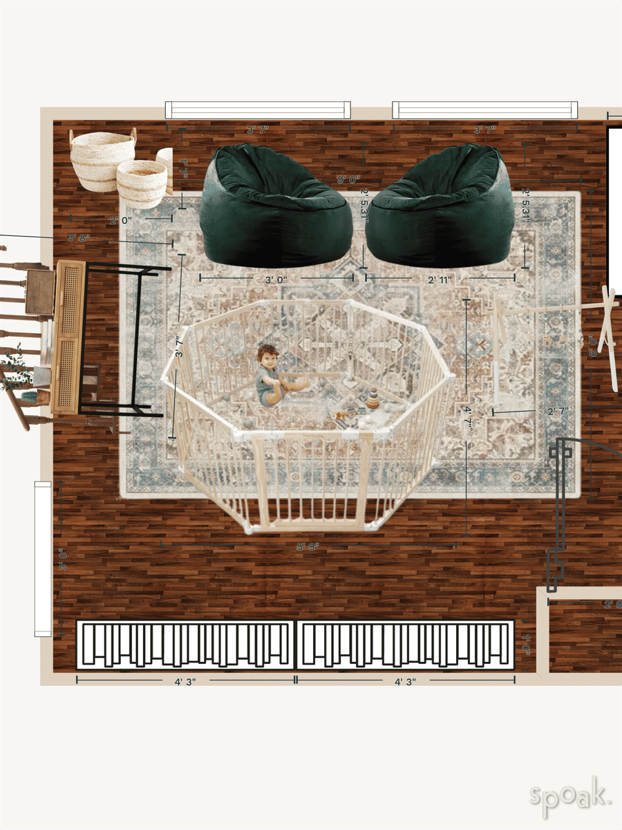 Play Room Floor Plan designed by sky opp