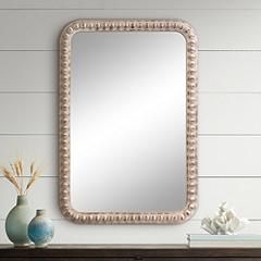 Audrey White Washed Wood 23 1/2" x 34" Wall Mirror | www.lampsplus.com added by Maddie Berman