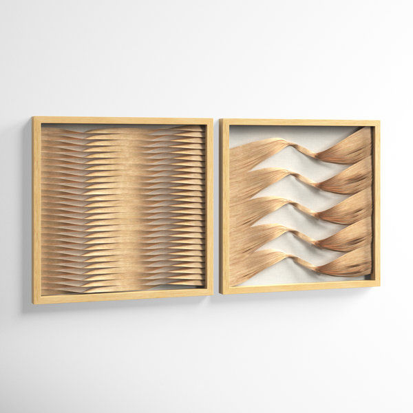 2 Piece Framed Wood Ribbon Shadow Boxes Wall Décor Set added by erika grossman