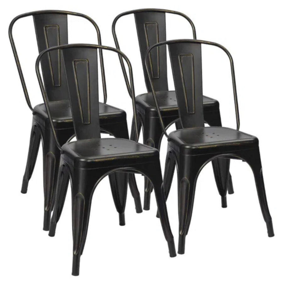 Lilian Steel Slat Back Stacking Side Chair added by Kate McKay Designs