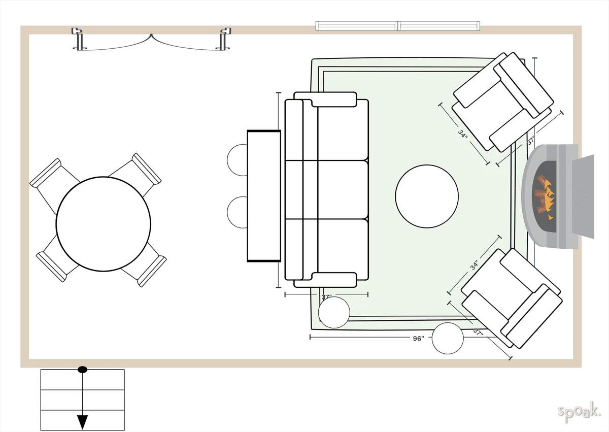 TV Room Plan designed by Caroline Stevenson
