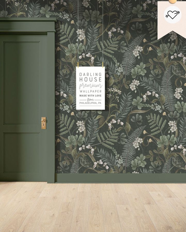 Moody Emerald Green Botanical Wallpaper Premium Removable Peel Stick Dark Academia Apothecary Mural Gothic Maximalist Decor BT034 - Etsy added by Eleanor Mills