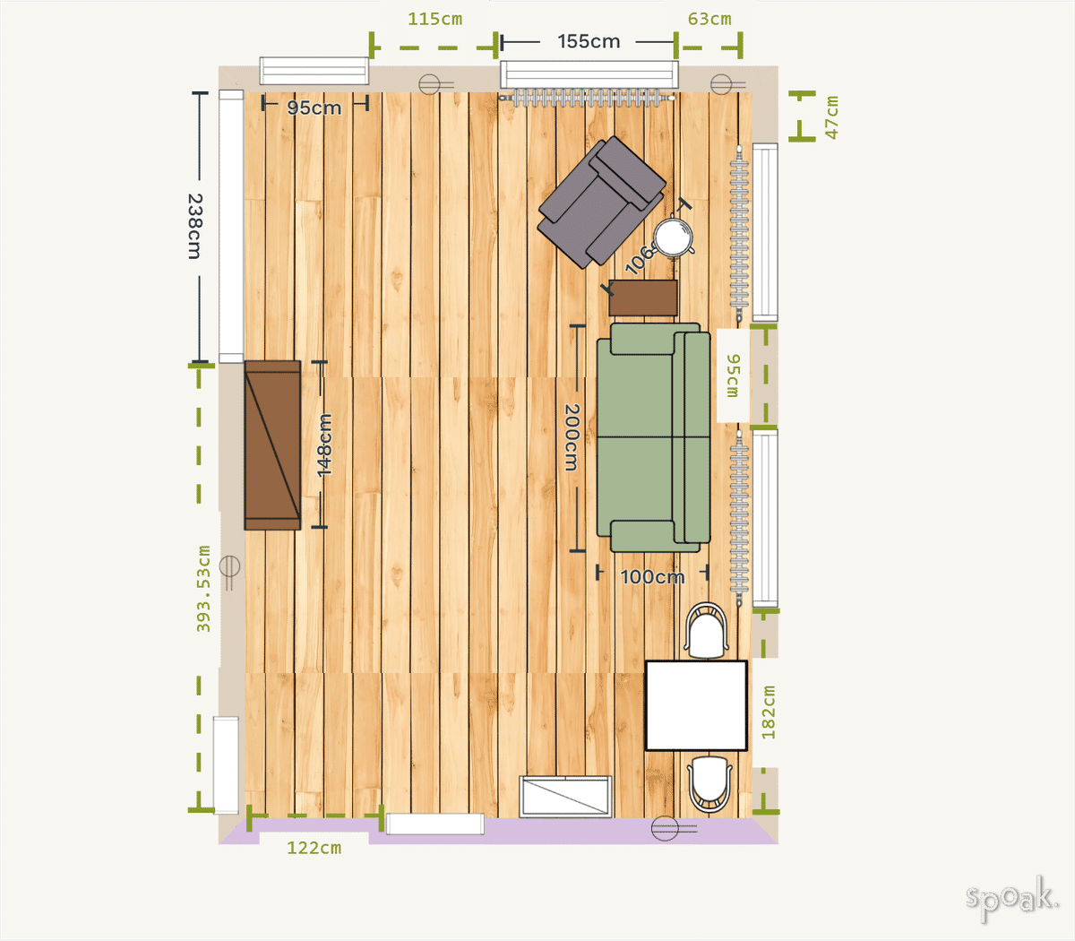 Living Room Layout designed by Anna Veronica