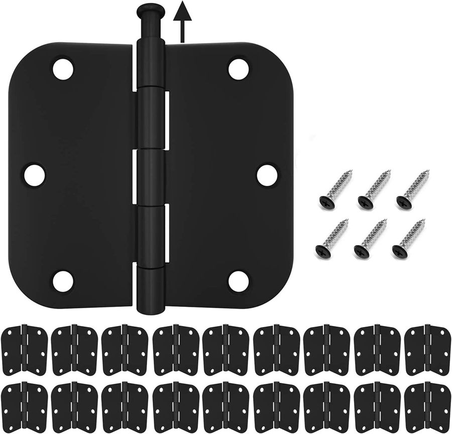 18 Pack Matte Black Door Hinges 3.5 Inch with 5/8 Radius, Fit Standard Door added by Melissa Fraum