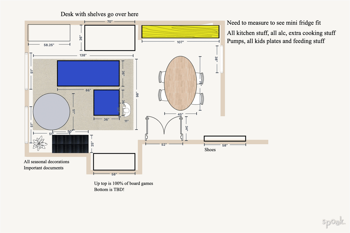 Family room layouts and floor plan ideas.