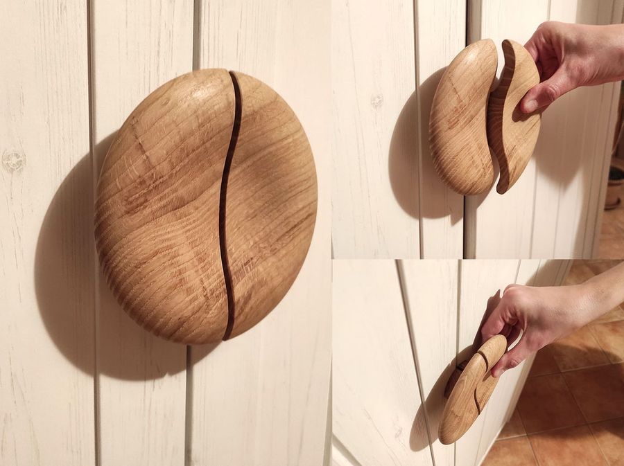 Oak Handles Half Moon Door Pulls Handles Wardrobe Door - Etsy added by Kristi Kautz