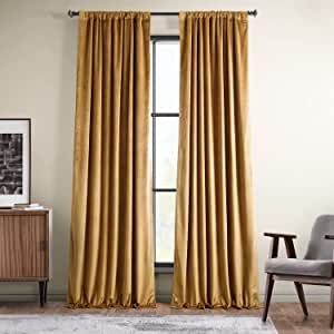 HPD Half Price Drapes VPYC Heritage Plush Velvet Curtain (1 Panel), 50 X 84, Spiced Rum added by Spoak Member