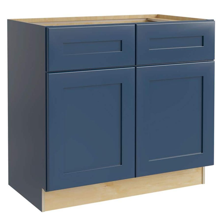 Home Decorators Collection Newport Blue Painted Plywood Shaker Stock Assembled Sink Base Kitchen Cabinet Soft Close 36 in. x 34.5 in. x 24 in. SB36-NMB - The Home Depot added by Natalie Vaughan