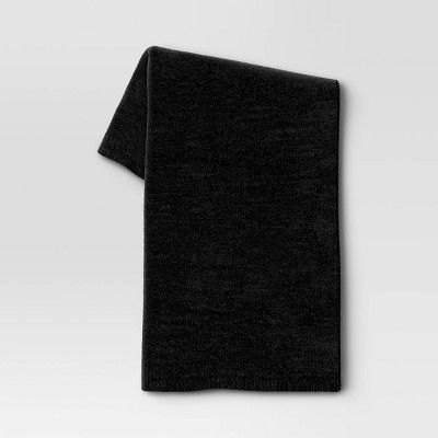 Shiny Chenille Throw Blanket Black - Threshold™ added by Cheryl Mosley
