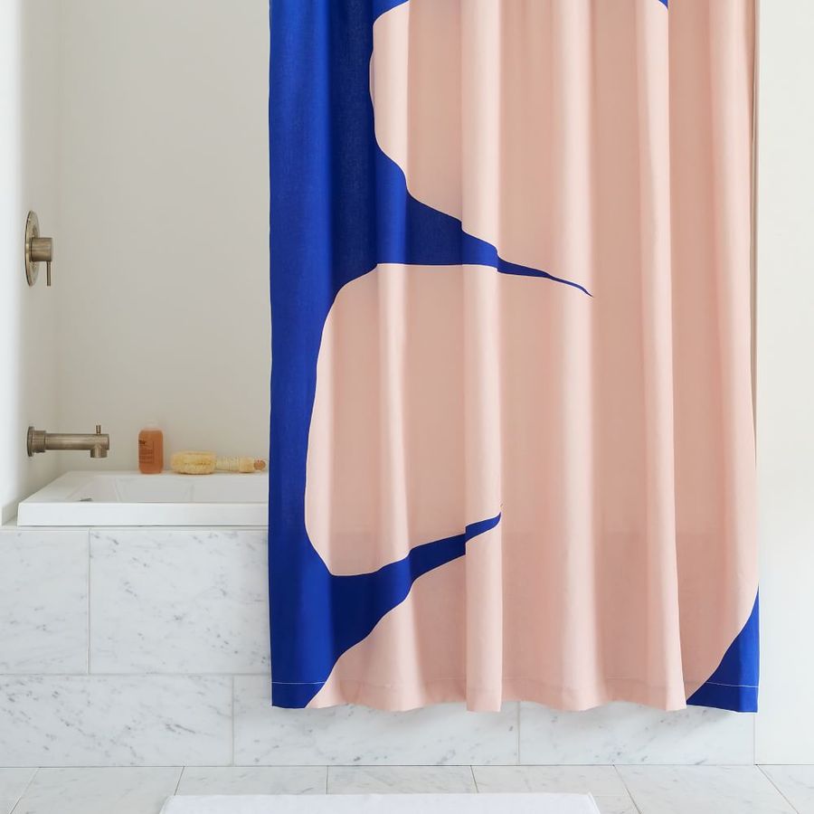 Modern Floral Colorblock Shower Curtain added by Ren Robinson