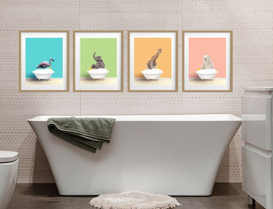 Custom Colors Kids Bathroom Wall Art  Children's Bathroom - Etsy added by Emily Monsees