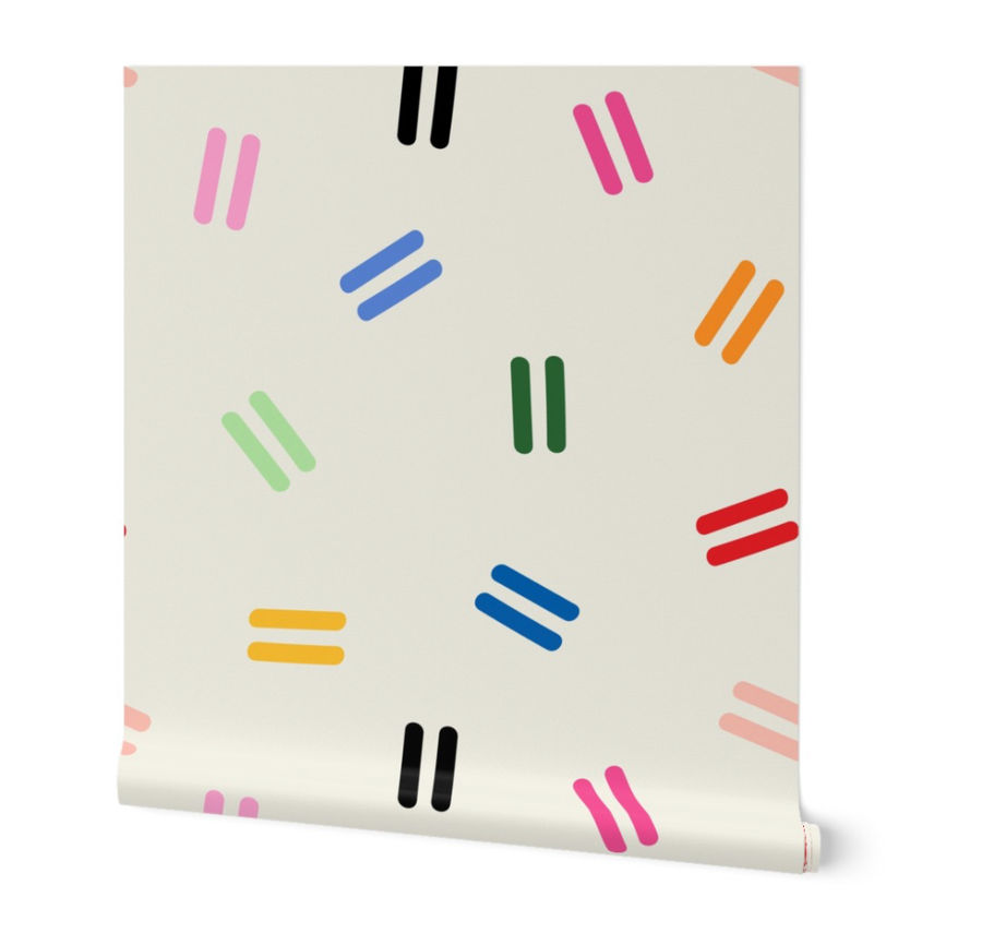 Postmodern Dash Sprinkles in Cream Wallpaper byyesterdaycollection added by Bela Fig
