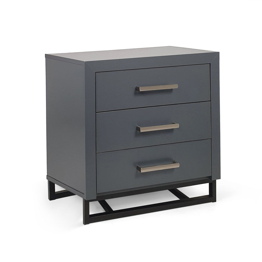 GDF Studio Borah Contemporary Faux Wood 3 Drawer Nightstand, Charcoal Gray and Black - Walmart.com added by Caroline Niederst