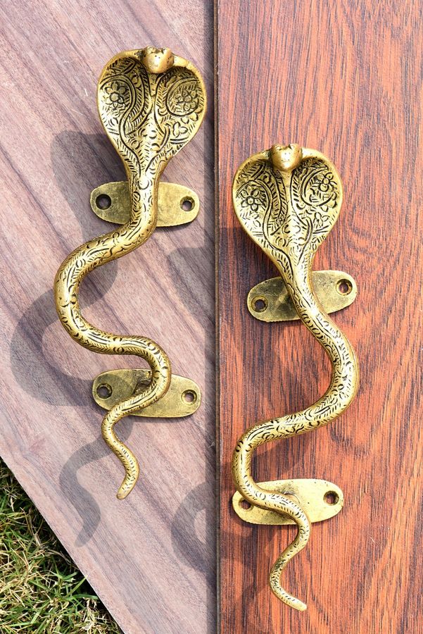 Vintage Brass Cabinet Pulls  Cobra Snake Door Handles  - Etsy added by Gina Diaz