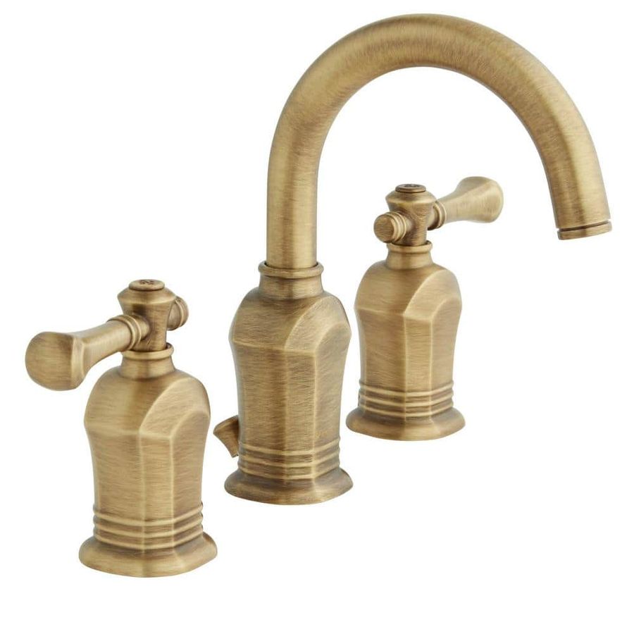 Verdanza 8 in. Widespread 2-Handle High-Arc Bathroom Faucet in Antique Brass added by Melissa Fraum