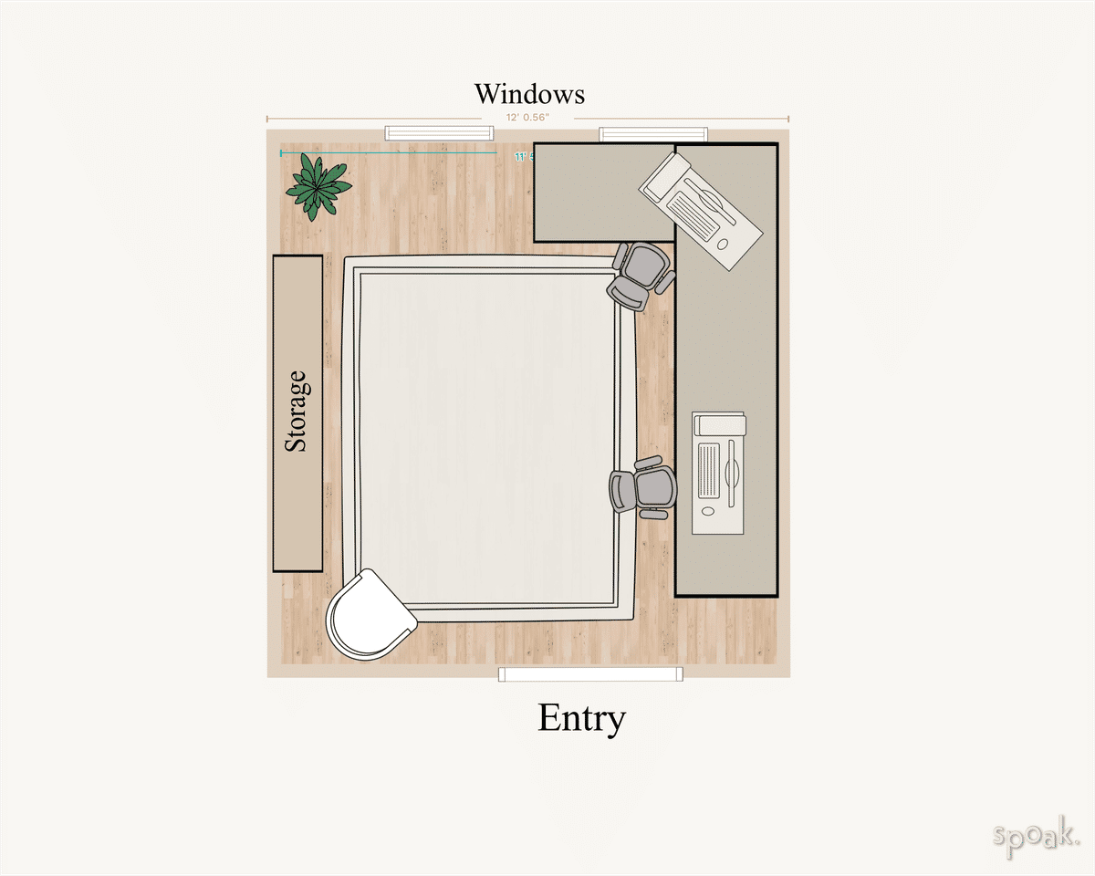 Living + Dining Room Floor Plan designed by Sarah Arizabaleta