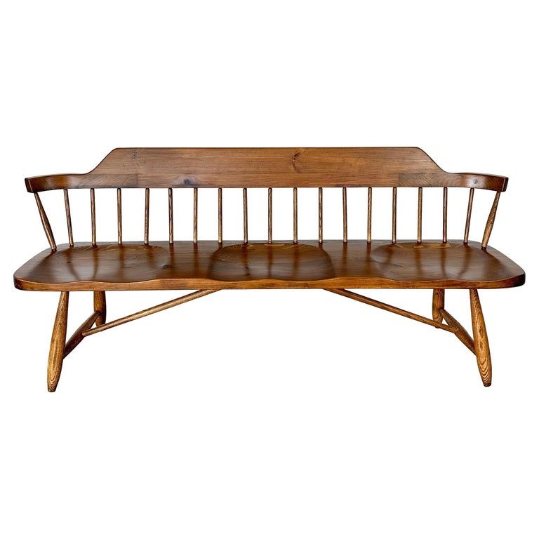 Mid-Century Spindle Back Three Seat Bench by Conant Ball Bench added by Spoak Member