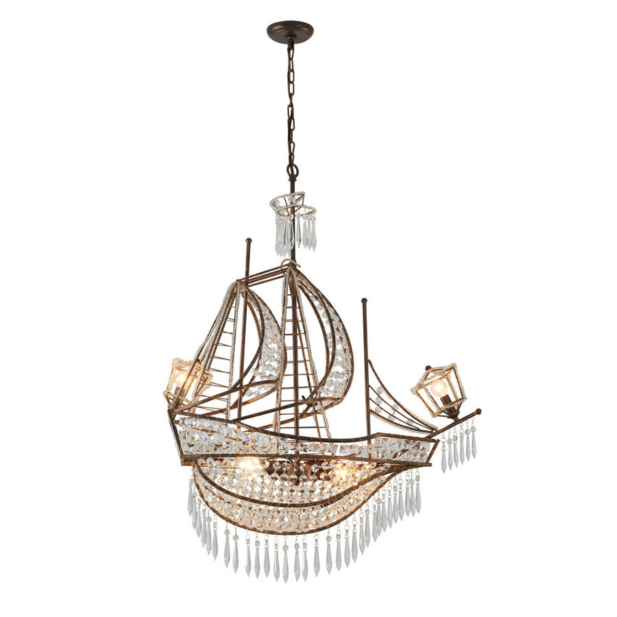 Longshore Tides Chan Boat 4-Light Unique / Statement Geometric Chandelier | Wayfair added by Abby Phillips