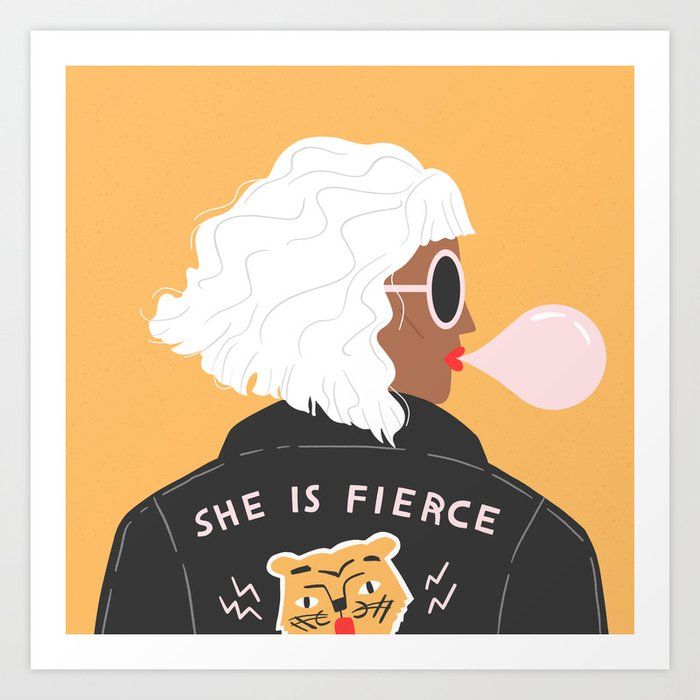She Is Fierce Art Print by Charly Clements added by Whitney Crutcher