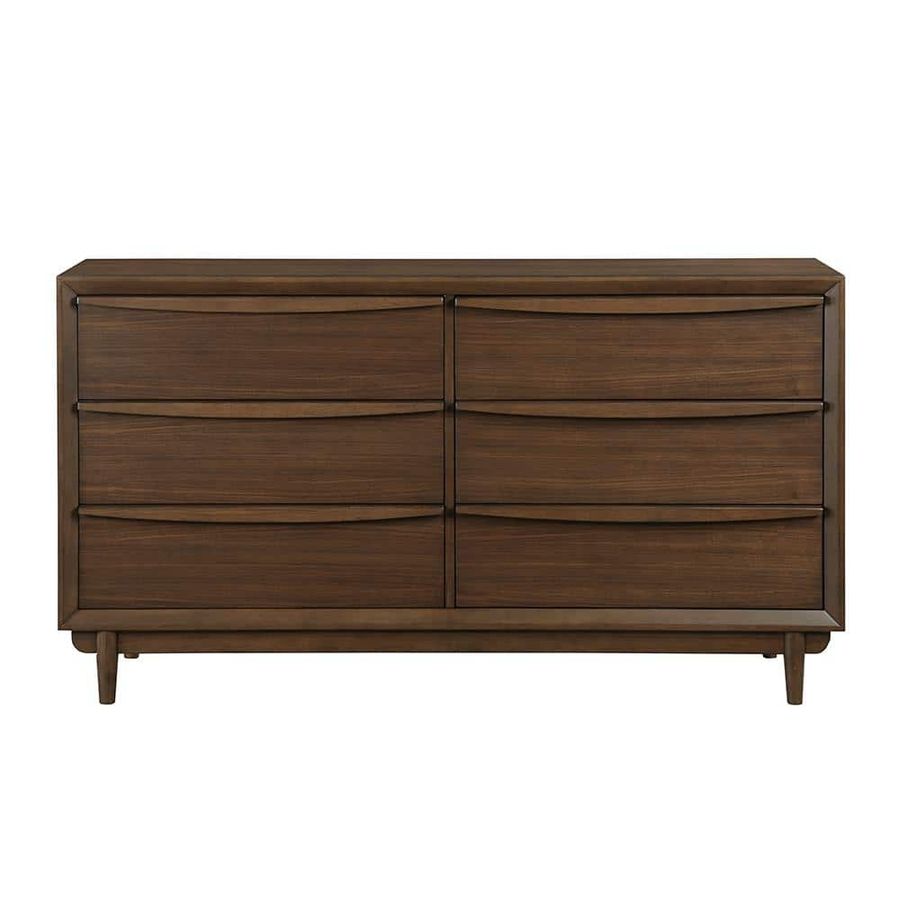 Lazzara Caddel Walnut 6-Drawer 62 in. W Dresser 1501-5 - The Home Depot added by Kristen Dominguez