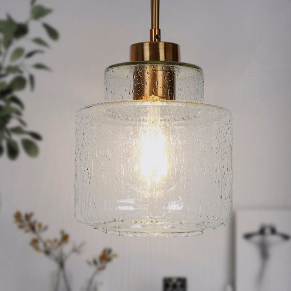 Meya 1 - Light Single Drum Pendant with Raindrop Glass added by Rescued Room Design