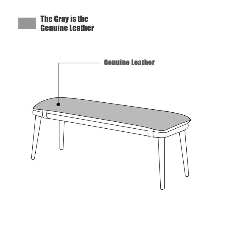 Lowene Genuine Leather Upholstered Bench 46.9"w x 14.6"d x 17.3"h added by Kate Lynn Nemett