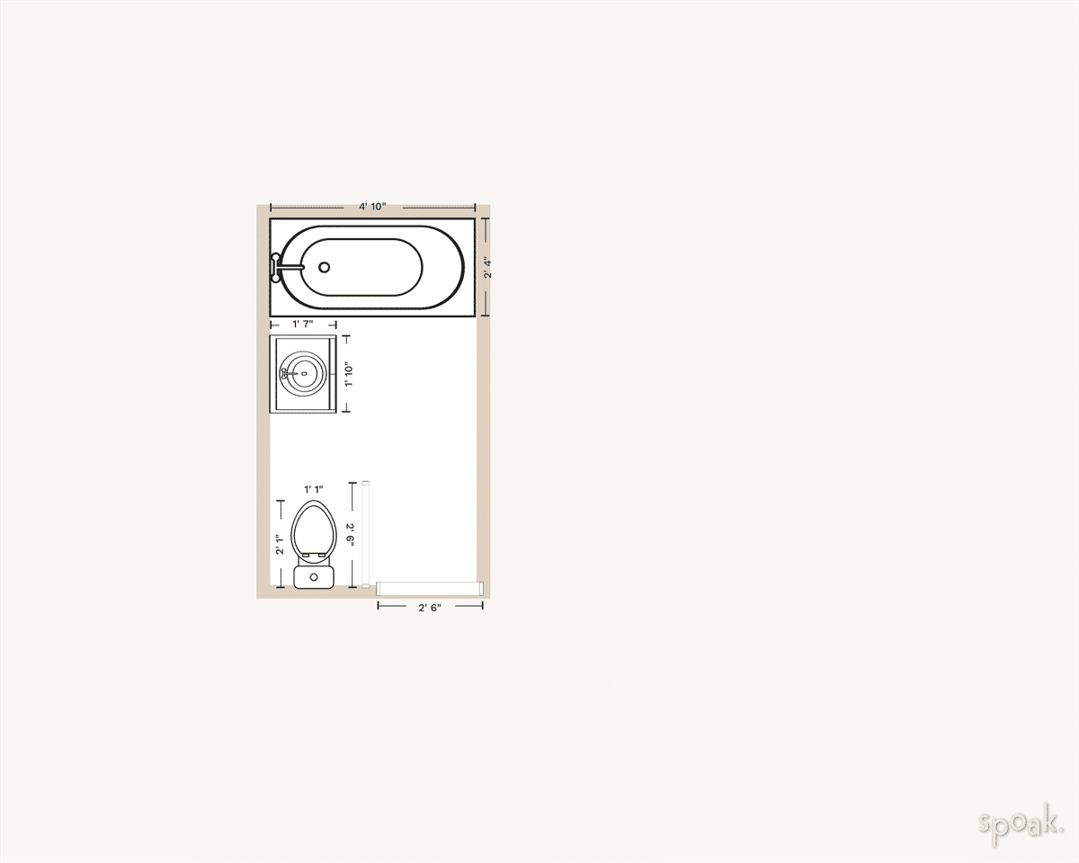 Small Bathroom Layout designed by Ashley Rockwood
