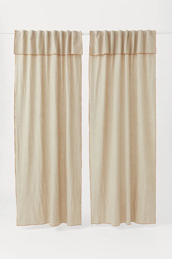 2-pack Linen-blend Curtains - Beige - Home All | H&M US added by Rebecca Hiremath