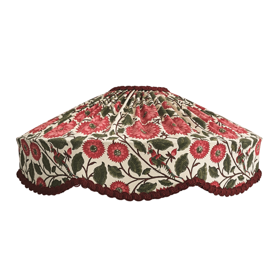 Tiffany Wave Lampshade - Red Lotus - Handmade Fabric Lampshades added by Hilah Stahl
