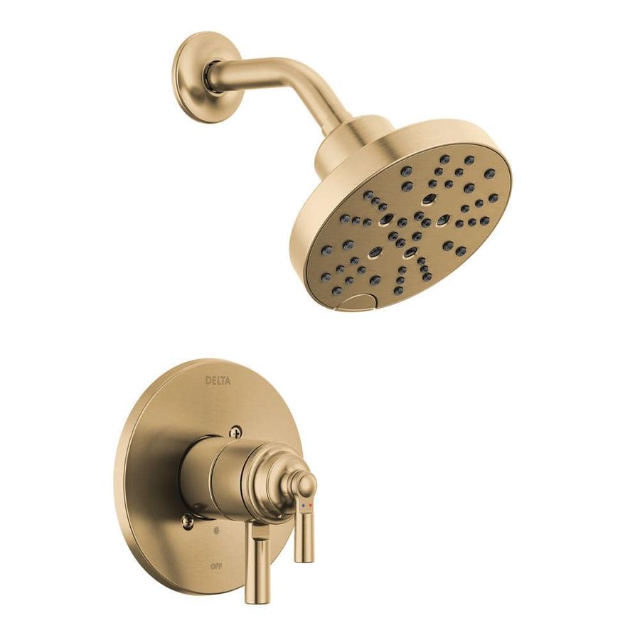 Delta Saylor Gold 1-Handle Wall Mount Shower Trim Kit in Champagne Bronze (Valve Not Included) T17235-CZ - The Home Depot added by Janine Springer