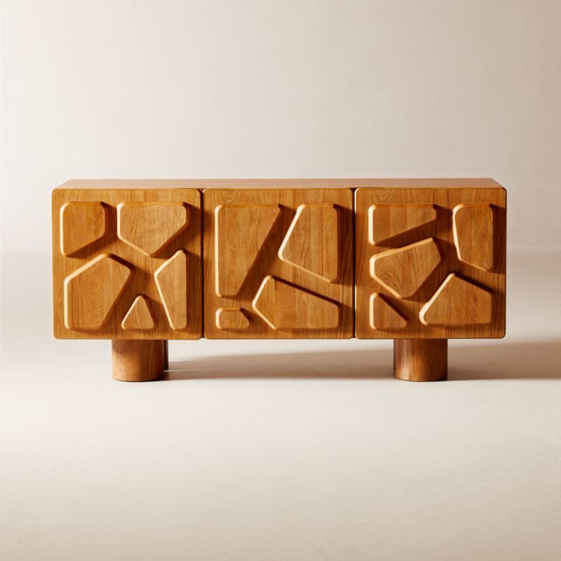 Perth Carved Oak Wood Credenza 60" + Reviews | CB2 added by Brooke Schwartz