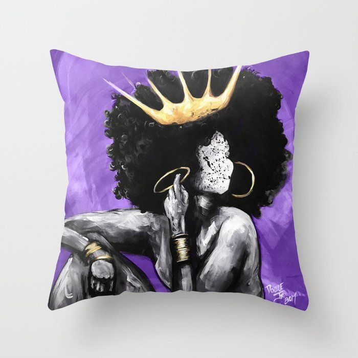 Naturally Queen VI PURPLE Throw Pillow by DaCre8iveOne added by Ashley Genard
