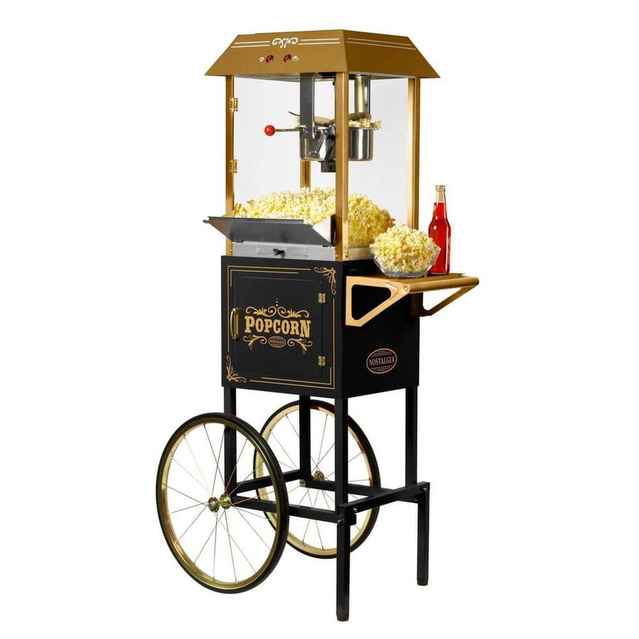 Nostalgia 10 Oz. Kettle Vintage Professional Popcorn Cart with Wheels in Black NKPCRT10BKD1 - The Home Depot added by Where The Heart Is Designs