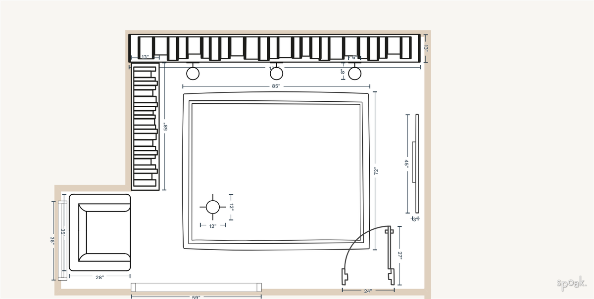Library Floor Plan designed by Caitlin Tucker