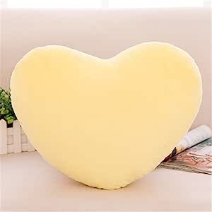 S_SSOY Plush Pillow Heart Shape Cushion Fluffy Throw Pillows Decorative Back Cushions for Friends Valentine's Day (Light Yellow) added by HELEN SALGADO