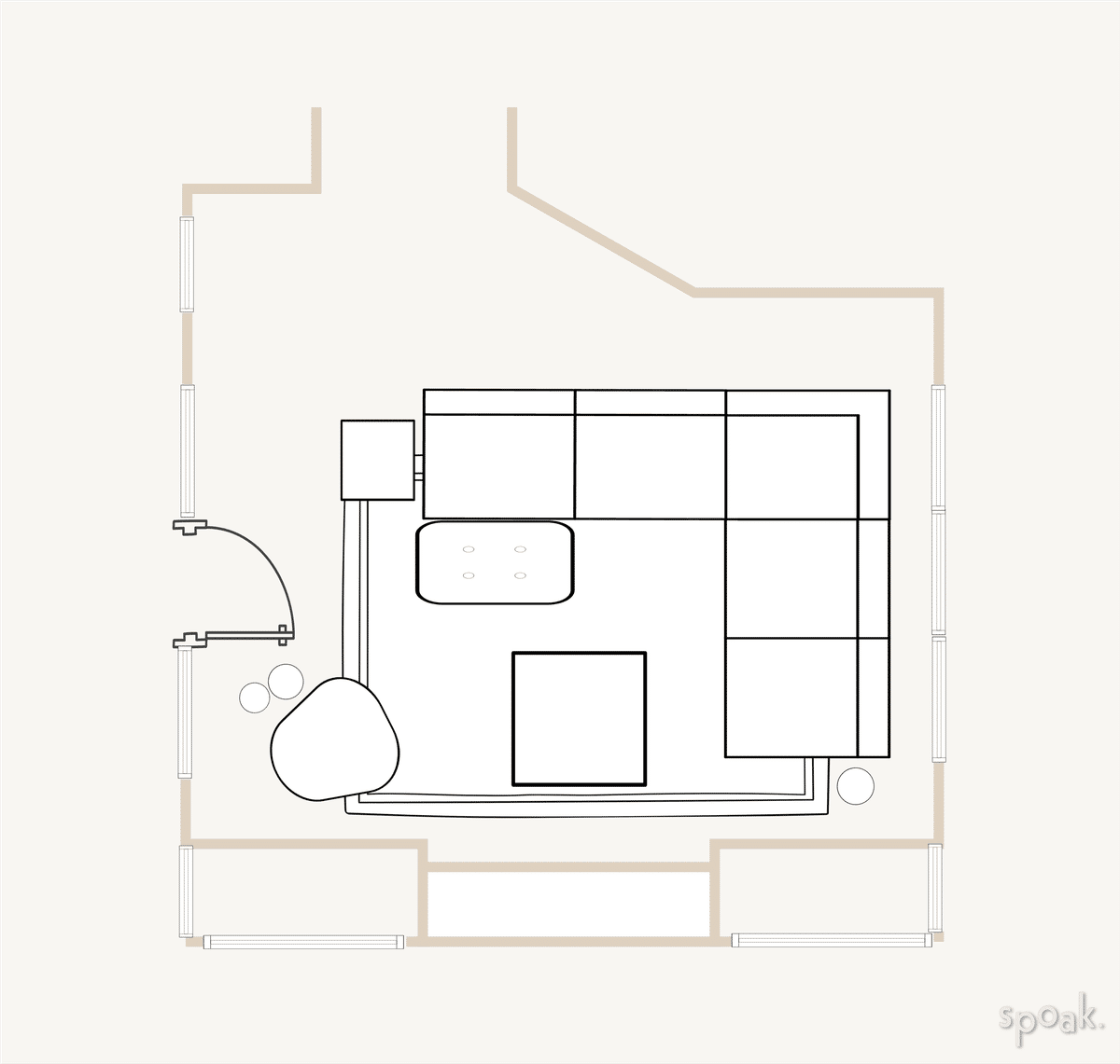 Family Room Plan designed by Kelly Fay