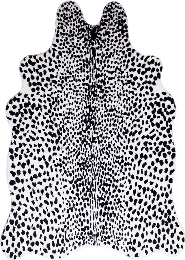 MustMat Faux Animal Rug Black and White Leopard Print Rugs for Living Room Approx 4.5'x6.2' added by Saxon Lane