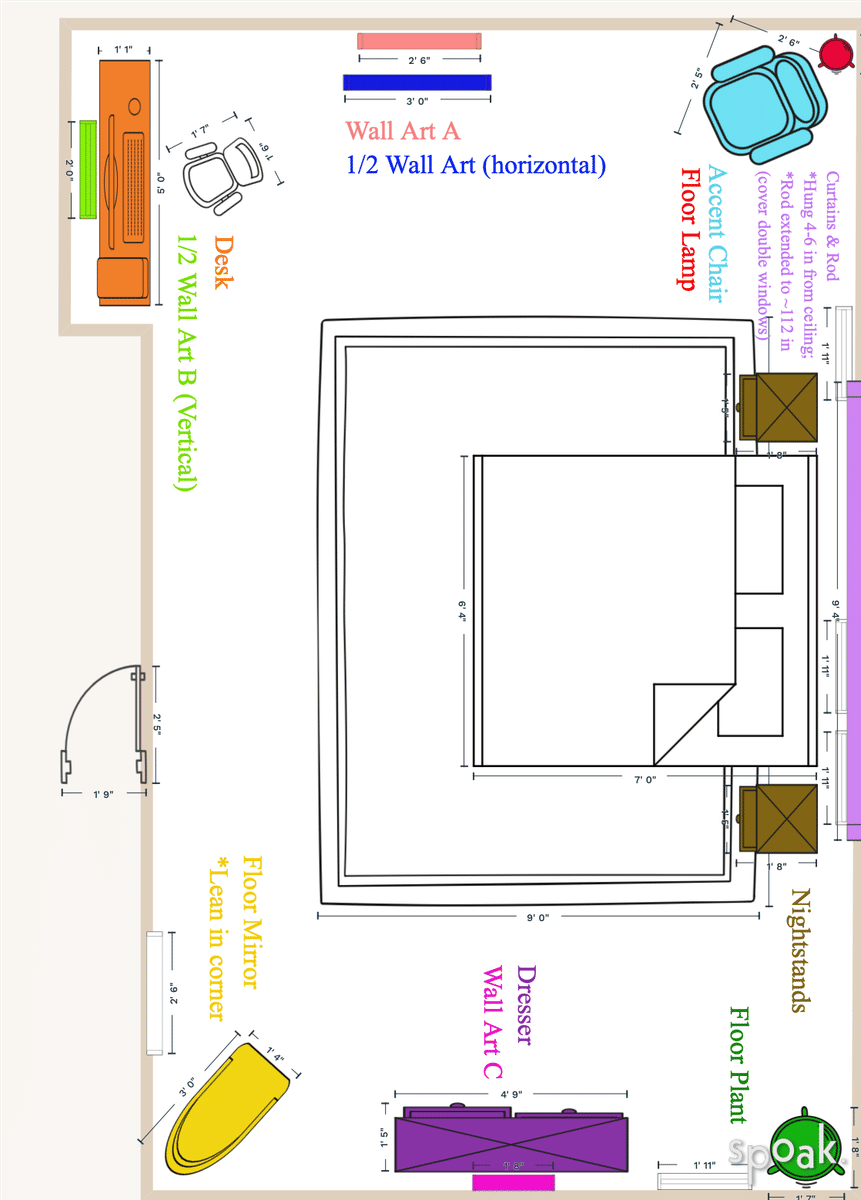 Bedroom Layout designed by Jessie Gladden