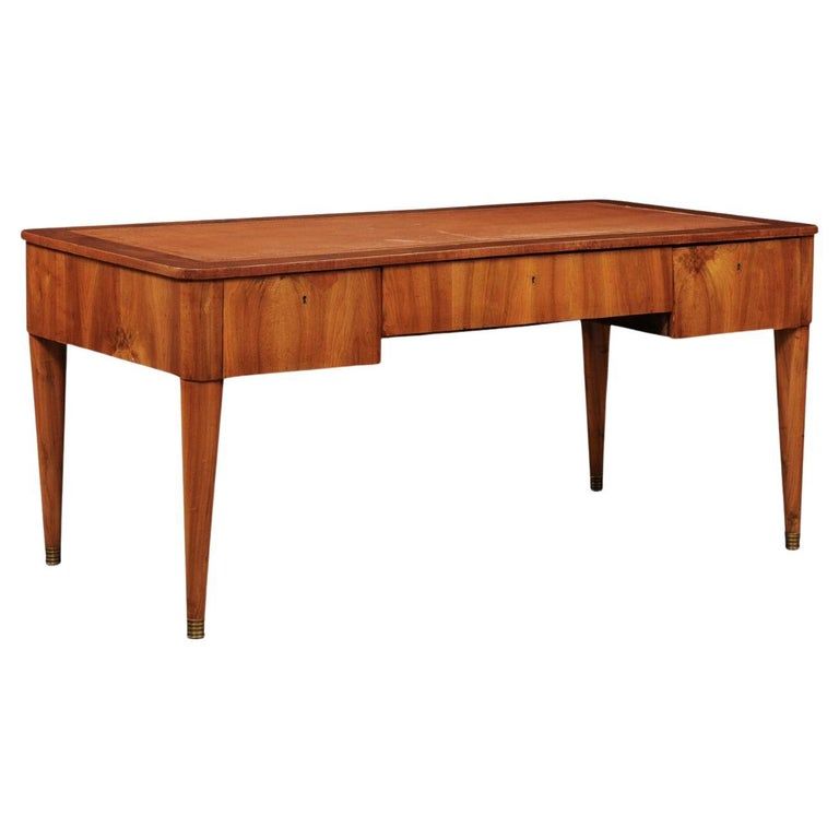 German Biedermeier Art Deco Walnut Bureau Plat Writing Desk added by Regan Wallace