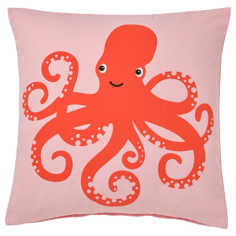 BLÅVINGAD Cushion cover, octopus pattern/pink, 20x20" - IKEA added by Cornelia Spiske