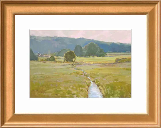 Summer Pasture II by Stephen Calcasola - Picture Frame Painting added by Mondae Design