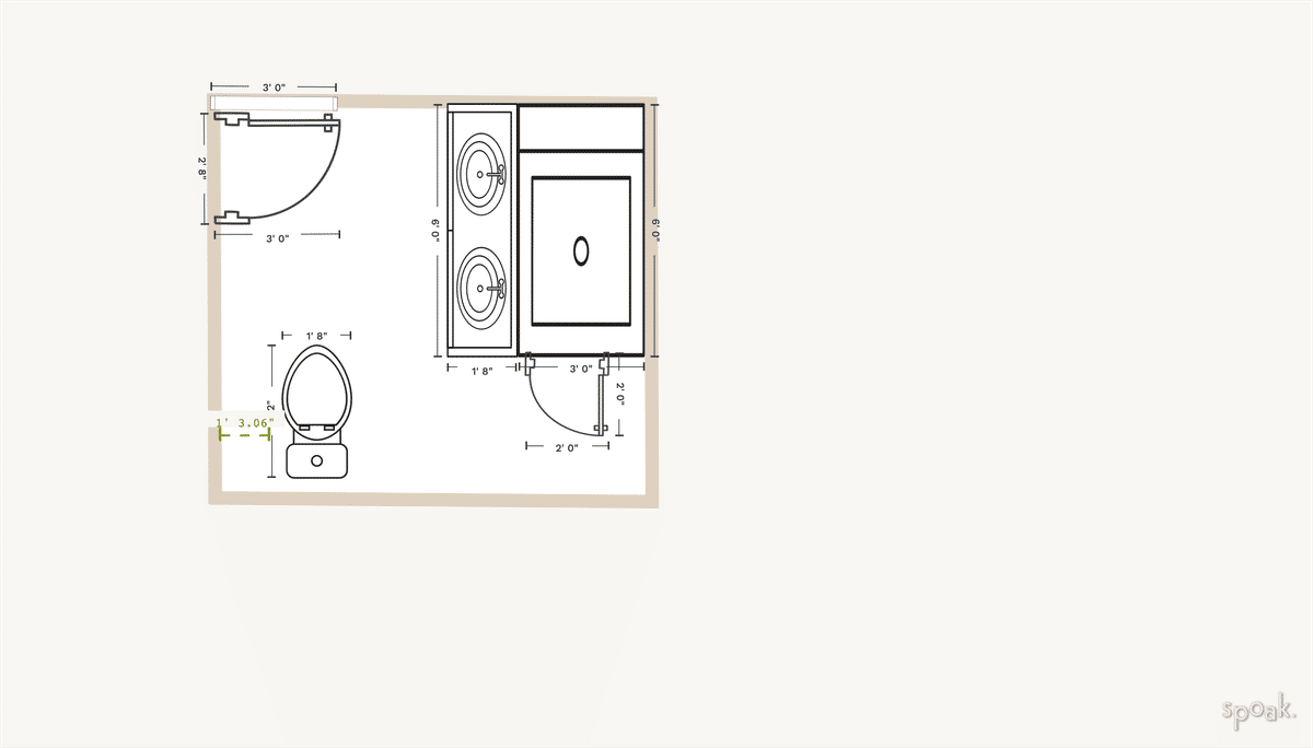 Bathroom Layout designed by Blair East