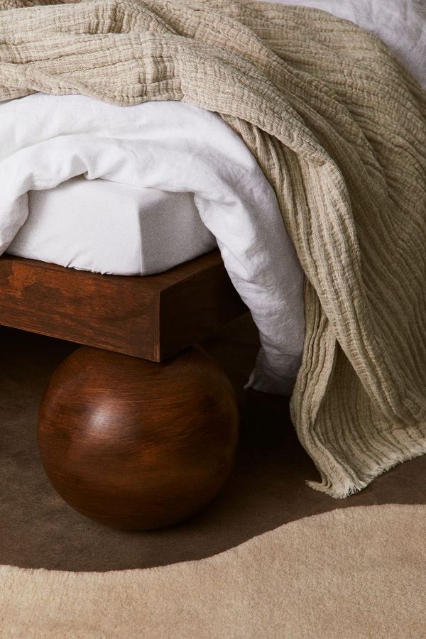 Cotton Linen-blend Throw - Light beige - Home All | H&M US added by Serena Finnerty