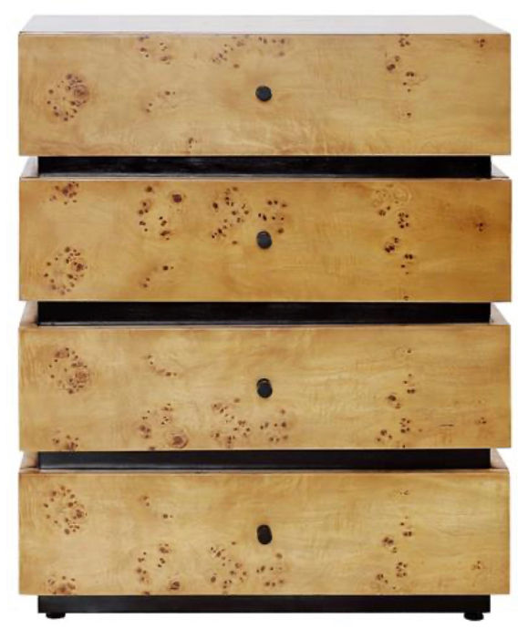 Emerson Rustic Lodge Bleached Burl Wood 4 Drawer Bachelor Chest - Small added by Lynn Rozkin