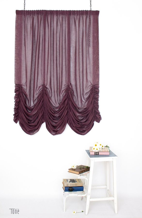 Austrian Balloon Style Shade. Roman Sheer 'faux Linen' Blinds. Elegant Natural Looking Shade. With Chain Mechanism, Ready to Made. - Etsy added by Caitlin Ackerman